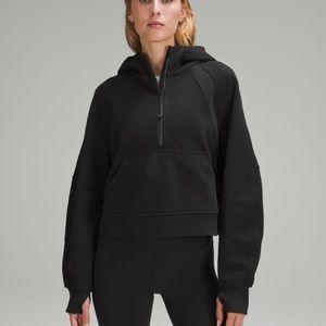 lululemon oversized cropped half zip scuba black m/l